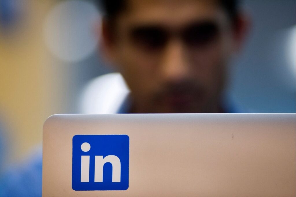 linkedin on notebook